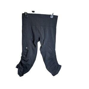 Lululemon Ebb to Street Tight II Womens 4 Black Ruched Crop Leggings